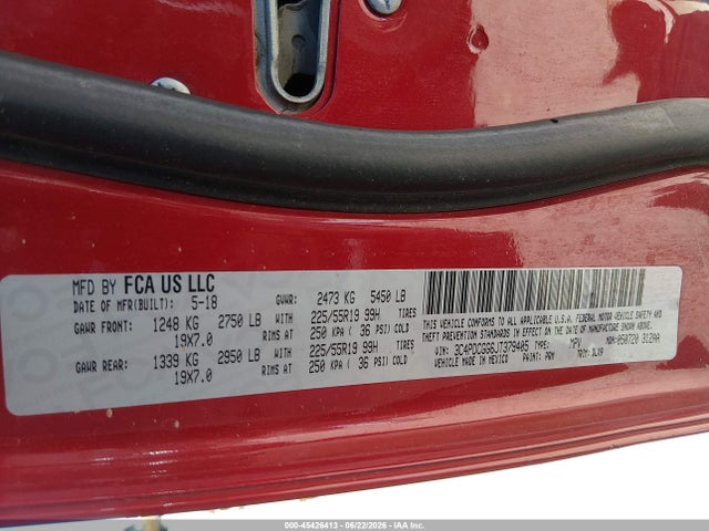 Продаж на аукціоні авто 2018 Dodge Journey Crossroad, vin: 3C4PDCGG6JT379405, номер лоту: 45426413