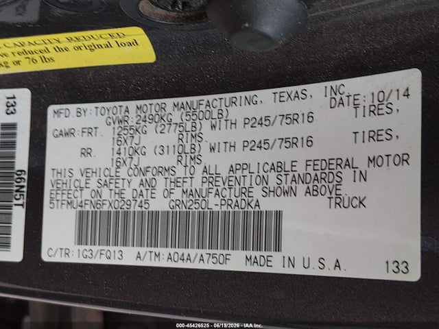 5TFMU4FN6FX029745 Toyota Tacoma Base V6