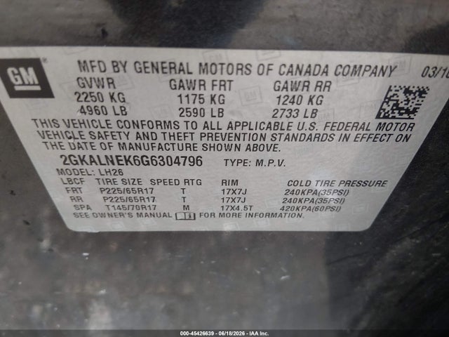 GMC Terrain Sle-2 2016 2GKALNEK6G6304796 Image 9