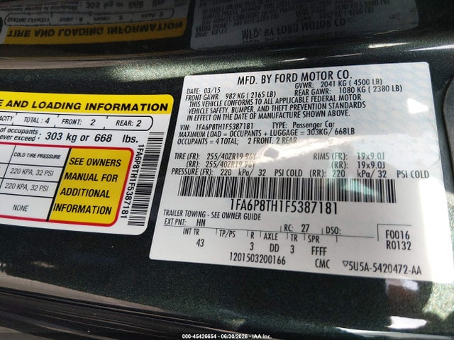 Ford Mustang Ecoboost 2015 1FA6P8TH1F5387181 Image 13