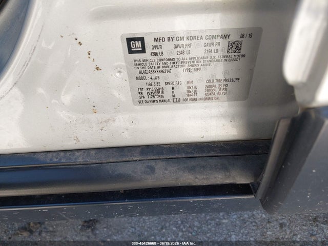 Aukcja sprzedaży 2019 Buick Encore Fwd Preferred, vin: KL4CJASBXKB963147, numer aukcji: 45426668
