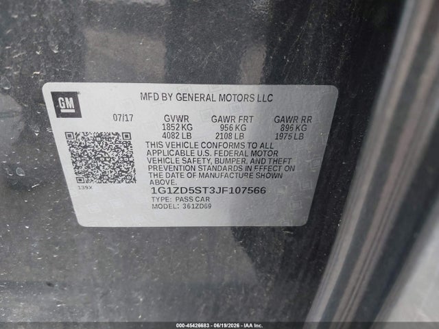 Chevrolet MALIBU LT 2018 1G1ZD5ST3JF107566 Image 9