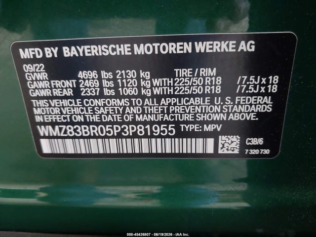Продажа на аукционе авто 2023 Mini Countryman Cooper S, vin: WMZ83BR05P3P81955, номер лота: 45426807