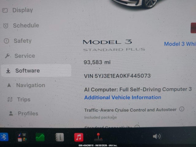 2019 Tesla Model 3 Long Range/mid Range/standard Range/standard Range Plus მანქანა იყიდება აუქციონზე, vin: 5YJ3E1EA0KF445073, აუქციონის ნომერი: 45426815