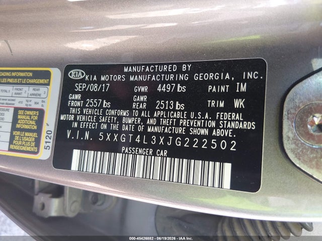 KIA Optima Lx 2018 5XXGT4L3XJG222502 Image 9