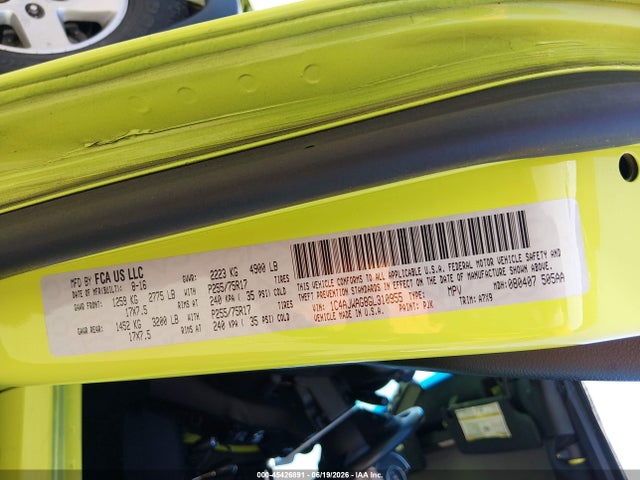 1C4AJWAG8GL310955 Jeep Wrangler Sport
