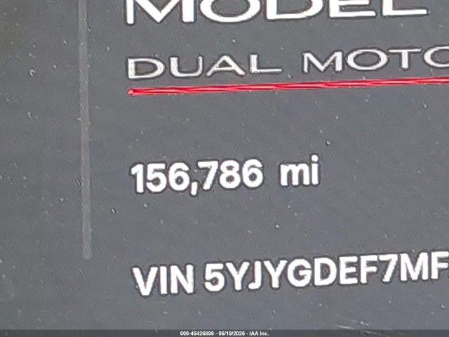 Продаж на аукціоні авто 2021 Tesla Model Y Performance Dual Motor All-wheel Drive, vin: 5YJYGDEF7MF298251, номер лоту: 45426898