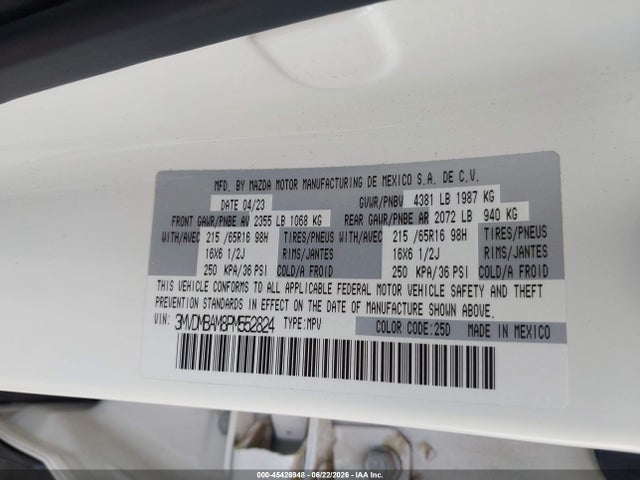 Aukcja sprzedaży 2023 Mazda Cx-30 2.5 S, vin: 3MVDMBAM8PM552824, numer aukcji: 45426948