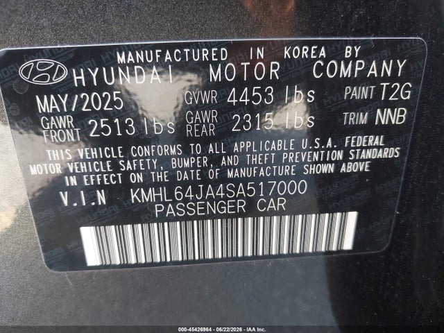 Hyundai SONATA SEL 2025 KMHL64JA4SA517000 Image 9