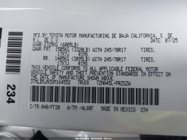 Toyota Tacoma Sr5 2025 3TMLB5JN3SM164552 Image 9