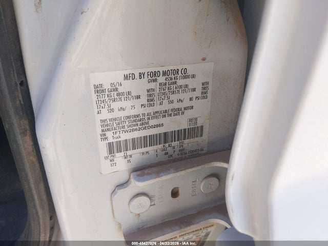 1FT7W2B62GED02865 Ford F-250 Lariat/xl/xlt