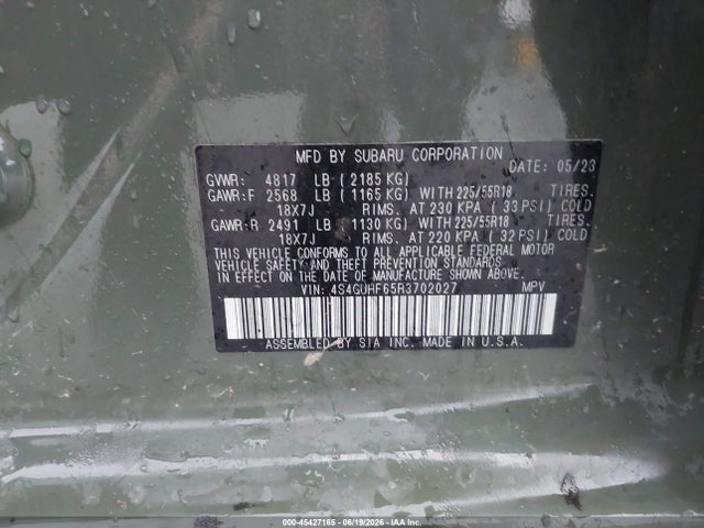45427165 :رقم المزاد ، 4S4GUHF65R3702027 vin ، 2024 Subaru Crosstrek Sport مزاد بيع