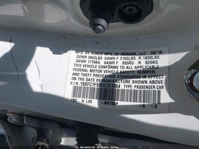 19XFC1F9XHE201064 Honda Civic Touring