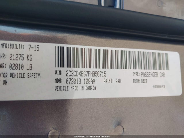2C3CDXBG7FH896715 Dodge Charger Se