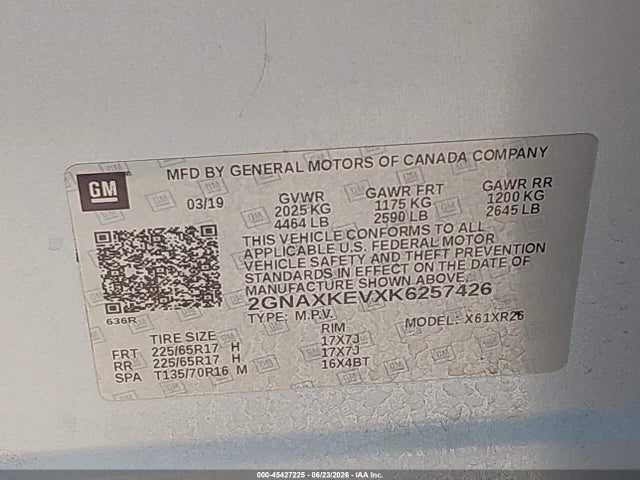 Chevrolet EQUINOX LT 2019 2GNAXKEVXK6257426 Image 9