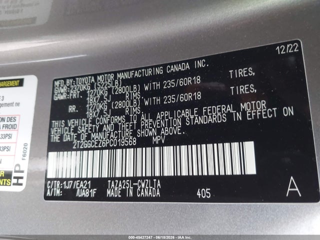 Продаж на аукціоні авто 2023 Lexus Nx 350 Premium, vin: 2T2GGCEZ6PC019568, номер лоту: 45427247