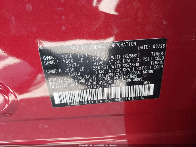 Продажа на аукционе авто 2026 Subaru Forester Premium, vin: 4S4SLSE77T3066965, номер лота: 45427331