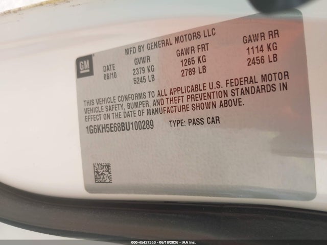 Продажа на аукционе авто 2011 Cadillac Dts Premium Collection, vin: 1G6KH5E68BU100289, номер лота: 45427350