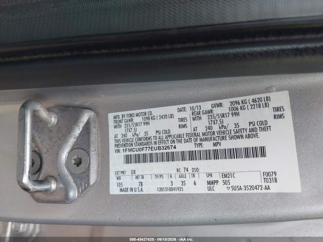 Ford ESCAPE S 2014 1FMCU0F77EUB32674 Image 9