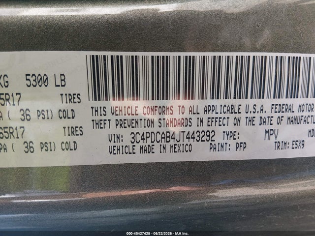 Dodge JOURNEY SE 2018 3C4PDCAB4JT443292 Image 9