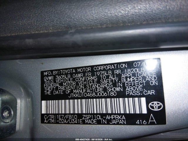 Aukcja sprzedaży 2008 Scion Xd, vin: JTKKU10468J006180, numer aukcji: 45427428