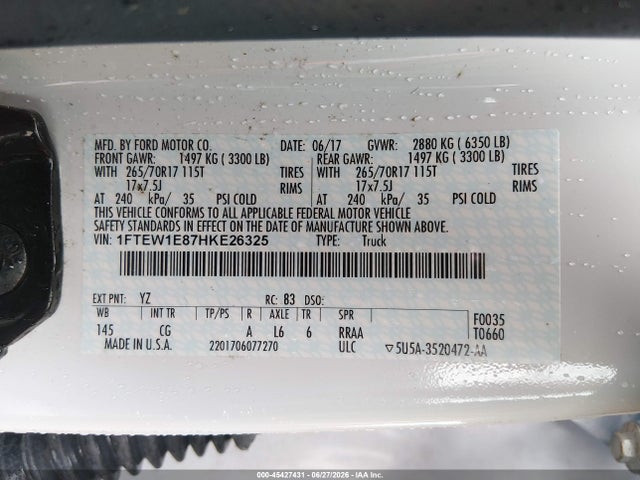 Ford F-150 Xl/xlt 2017 1FTEW1E87HKE26325 Image 9