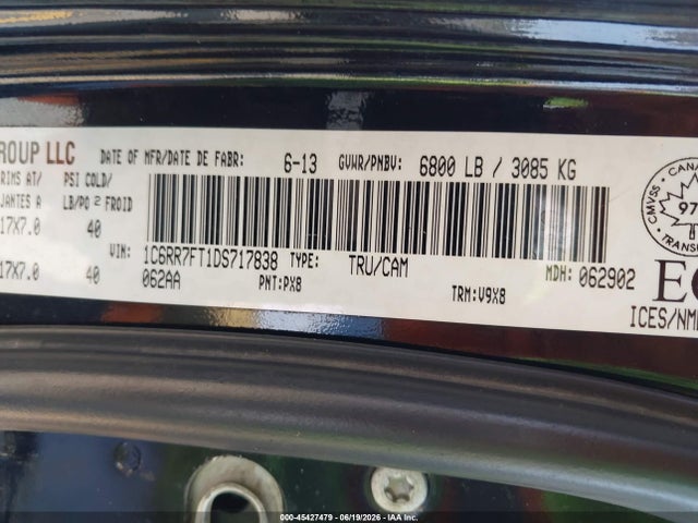 Продаж на аукціоні авто 2013 Ram 1500 St, vin: 1C6RR7FT1DS717838, номер лоту: 45427479