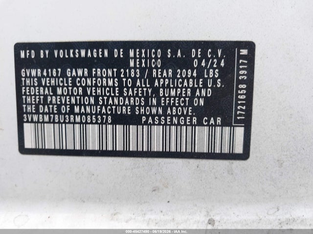 3VWBM7BU3RM085378 Volkswagen Jetta 1.5t Sport