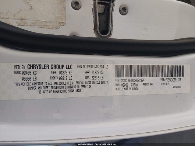2013 Chrysler 300c მანქანა იყიდება აუქციონზე, vin: 2C3CCAET6DH661924, აუქციონის ნომერი: 45427500