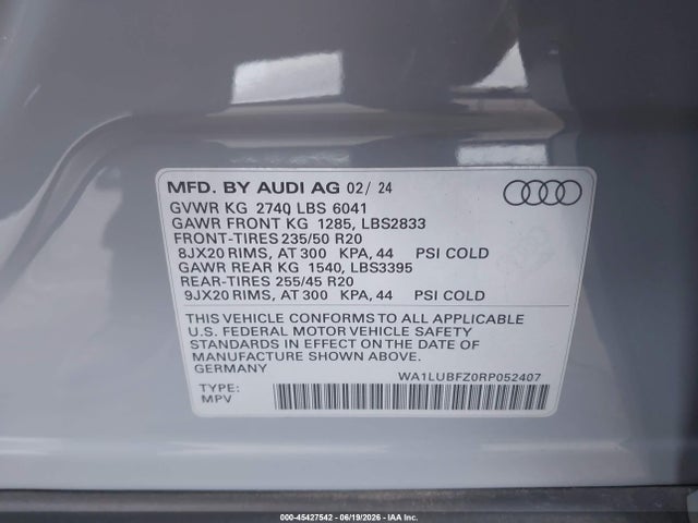 WA1LUBFZ0RP052407 Audi Q4 E-tron Premium Plus 55 Quattro