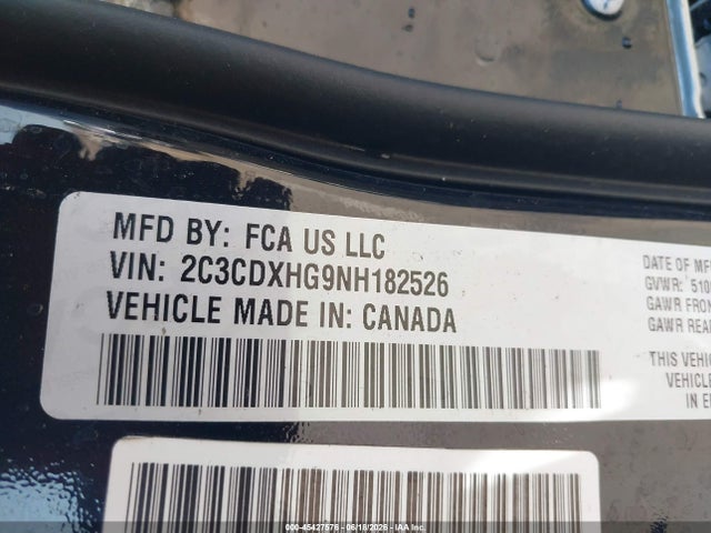 2C3CDXHG9NH182526 Dodge Charger Gt Rwd