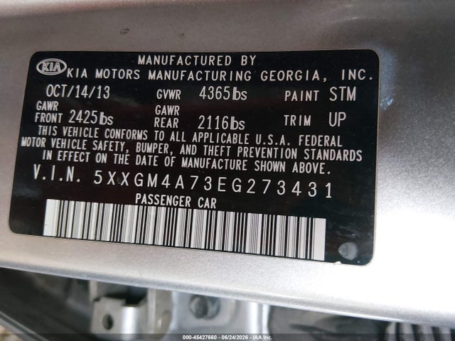 KIA Optima Lx 2014 5XXGM4A73EG273431 Image 9