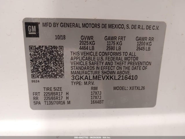GMC Terrain Sle 2019 3GKALMEVXKL216410 Image 9