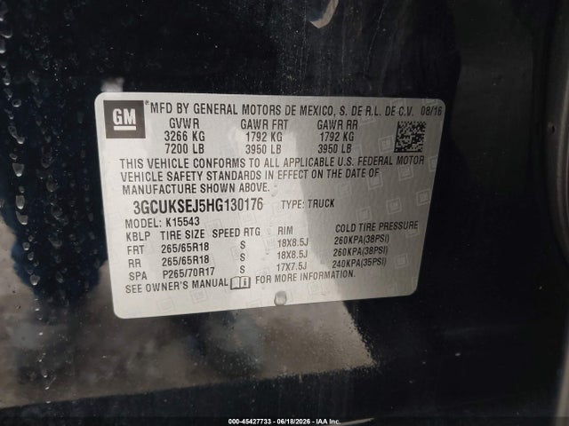 3GCUKSEJ5HG130176 Chevrolet Silverado 1500 Ltz