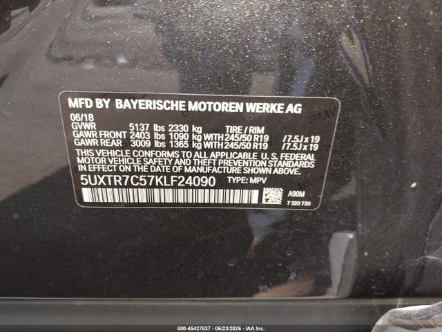 BMW X3 Sdrive30i 2019 5UXTR7C57KLF24090 Image 9
