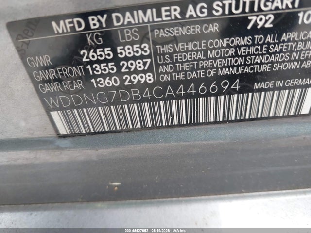 Продаж на аукціоні авто 2012 Mercedes-benz S 550, vin: WDDNG7DB4CA446694, номер лоту: 45427852