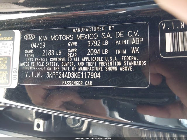 KIA Forte Lxs 2019 3KPF24AD3KE117904 Image 9