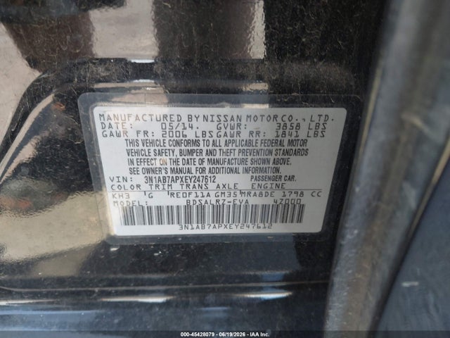 Nissan SENTRA SR 2014 3N1AB7APXEY247612 Image 9