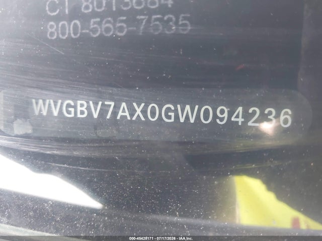 Продажа на аукционе авто 2016 Volkswagen Tiguan R-line, vin: WVGBV7AX0GW094236, номер лота: 45428171
