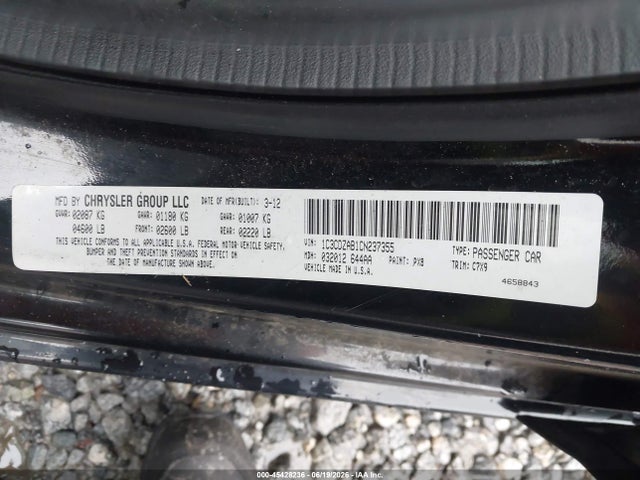 Продажа на аукционе авто 2012 Dodge Avenger Se, vin: 1C3CDZAB1CN237355, номер лота: 45428236
