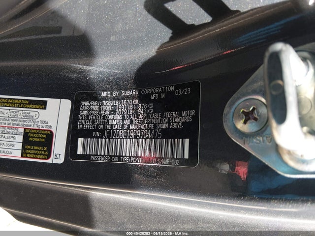 45428282 :رقم المزاد ، JF1ZDBE19P9704475 vin ، 2023 Subaru Brz Limited مزاد بيع