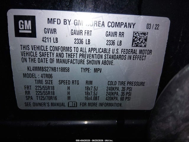 KL4MMBS27NB118858 Buick Encore Gx Fwd Preferred