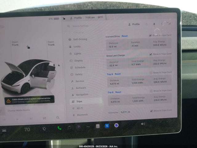 Продаж на аукціоні авто 2026 Tesla Model Y, vin: 7SAYGDED0TA598386, номер лоту: 45428329
