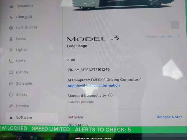 Продажа на аукционе авто 2026 Tesla Model 3 Premium Rear-wheel Drive/rear-wheel Drive, vin: 5YJ3E1EA2TF161249, номер лота: 45428338