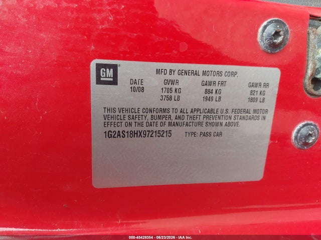 Продаж на аукціоні авто 2009 Pontiac G5, vin: 1G2AS18HX97215215, номер лоту: 45428354