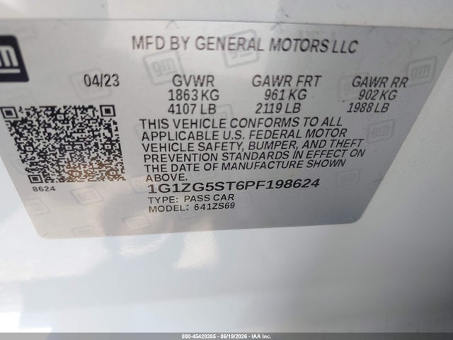 1G1ZG5ST6PF198624 Chevrolet Malibu Fwd Rs