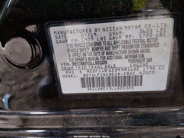 Nissan Versa Sv Xtronic Cvt 2020 3N1CN8EV3LL805325 Image 9