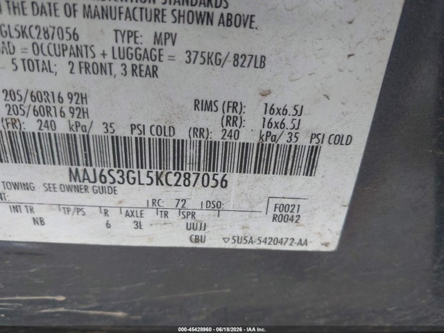 Ford Ecosport Se 2019 MAJ6S3GL5KC287056 Image 9
