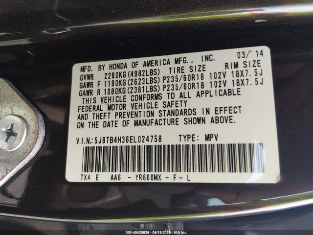 Acura RDX 2014 5J8TB4H36EL024758 Image 9