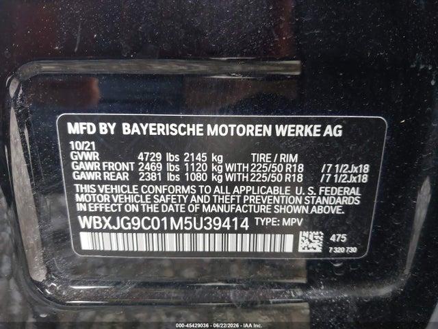 WBXJG9C01M5U39414 BMW X1 Xdrive28i
